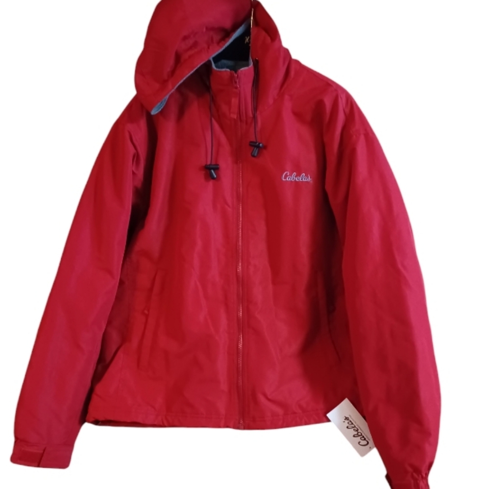 New Cabela's Men's Large Red Winter Hooded Coat NWT